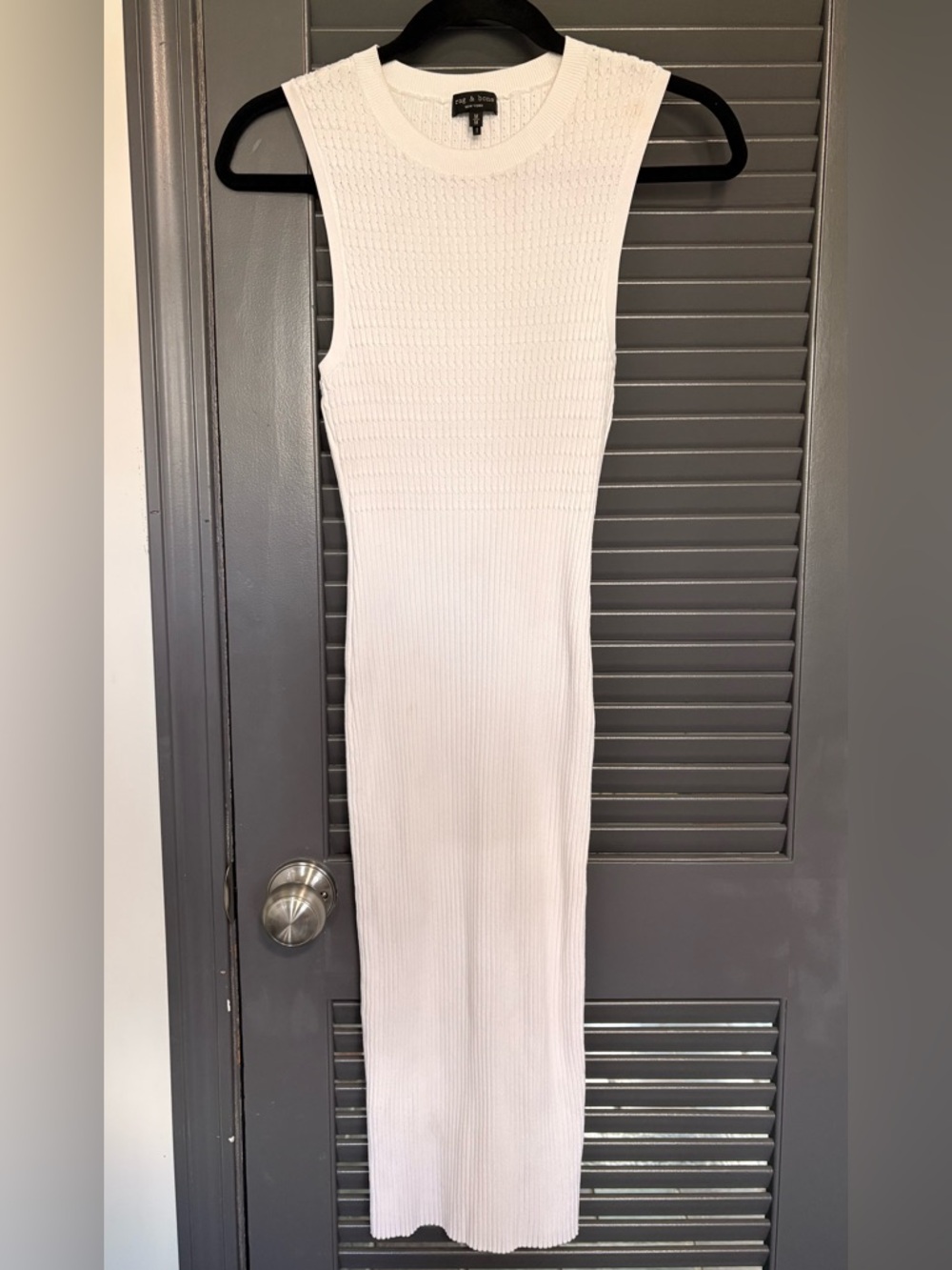 Rag & Bone White Brea Sleeveless Ribbed Dress